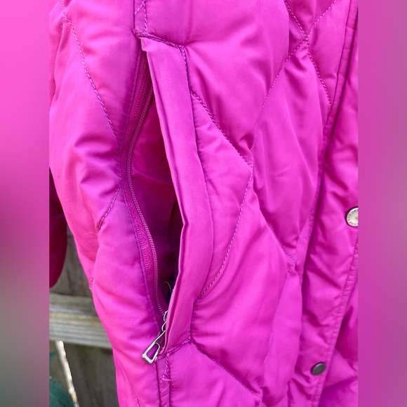 Petite Lands' End Faux-Fur Hood Down Winter Coat Size L/P 14-16 - Picture 6 of 16